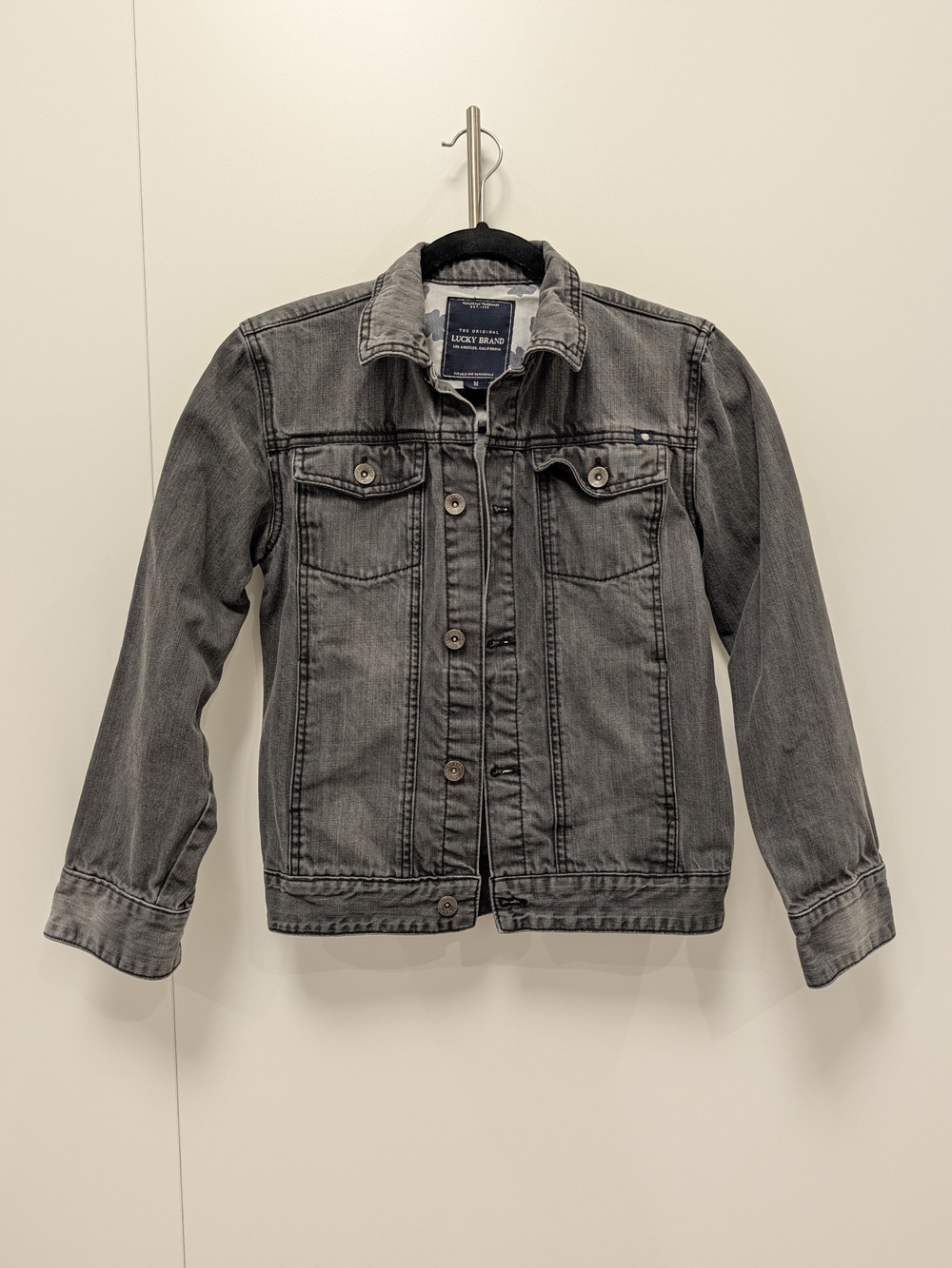 Lucky Brand Kids Black-Gray Washed Denim Jacket